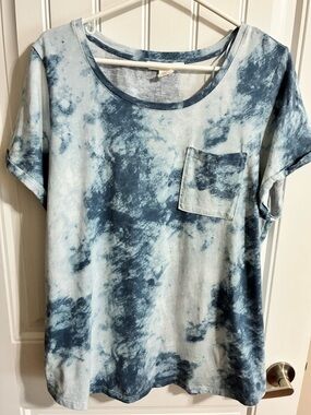 C&C California Blue Tie-Dye Short Sleeve Pocket Tee